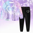 thumbnail image 2 of Toddler Baby Girls Clothes Long Sleeve Pants Tie-dye Sweatshirt Pants Kids Fall Winter 2Pcs Outfits Set 24 Months 2T 3T 4T 5T 6T 7T 8T Girl Gift Set Dailywear Set Light Purple Size 3-4 Years, 2 of 9
