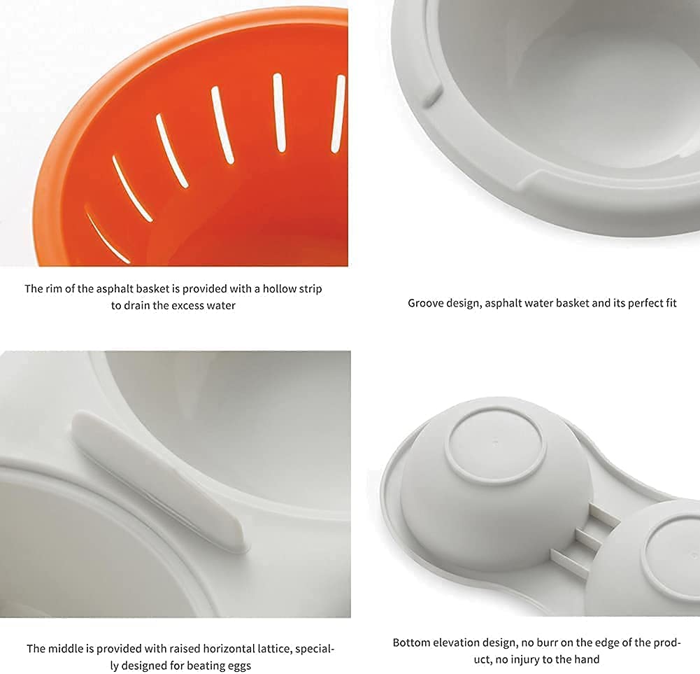 Microwave Egg Poachers Double Cup Egg Boiler Draining Egg Boiler Non-Stick Feature Microwave Ovens Cooking Tools Steamer Kitchen Gadget