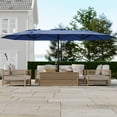 thumbnail image 6 of Ataucjin 15ft Patio Umbrella with Base Included,Outdoor Double-Sided Rectangle Market Umbrella,Rectangle Oversized Double Sided Pool Umbrellas, Double-Topped Patio Umbrella for Poolside Lawn Backyard, 6 of 7