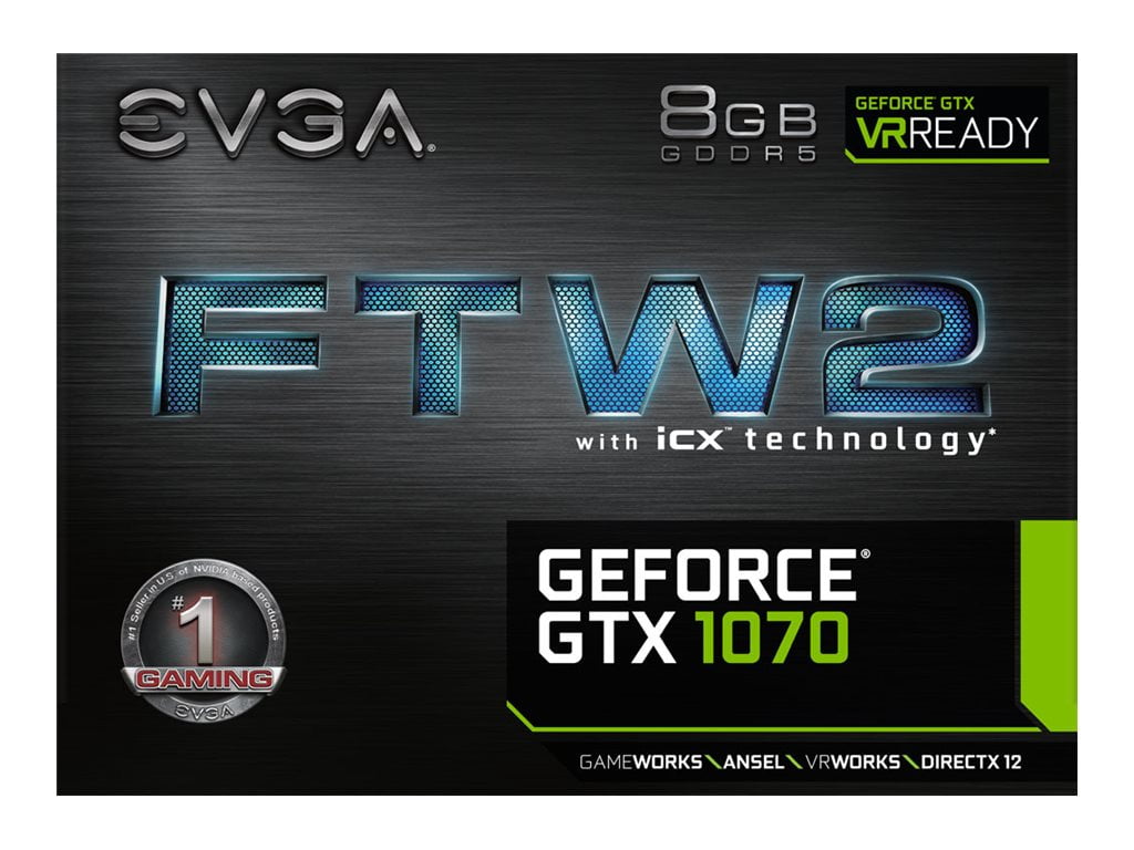 Evga Geforce Gtx 1070 Ftw2 Gaming, 08g-P4-6676-Kr, 8gb Gddr5