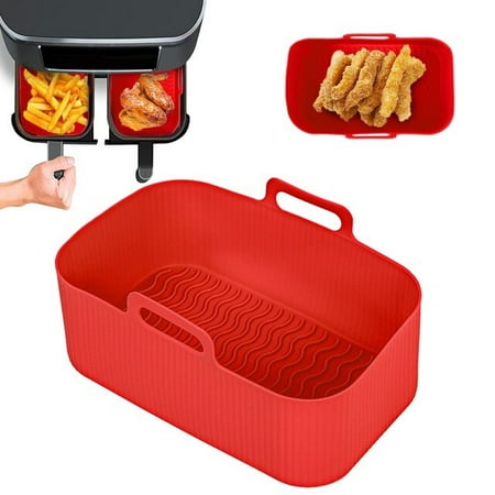 

DabuLiu 2PCS Air Fryer Silicone Tray Dish Dual 2 Basket Baking Pan Oven Pot Plate Liner Dual Air Fryer Accessories For Ninja Foodi
