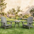thumbnail image 4 of Gymax Outdoor Side Table 20'' Round Storage Side Table Weather-Resistant End Table Gray, 4 of 10