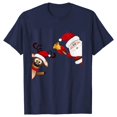 thumbnail image 3 of Camiseta de Feliz Navidad para mujer, Tops con estampado de renos de Papá Noel, ropa informal estilo Hip Hop, pantalón corto informal, camiseta de manga, ropa femenina, 3 of 5