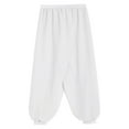 thumbnail image 6 of YiZYiF Kids Girls Chiffon Flowy Modern Dance Pants Belly Dancewear Arabic Princess Wide Leg Trousers White 6, 6 of 7