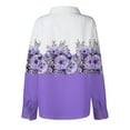 thumbnail image 4 of RYDCOT Spring Fall Tops for Women Trendy Casual Long Sleeve Button Down Floral Shirts Turndown Collar Blouse Loose Fit Ladies Tops and Blouses Sale or Clearance, 4 of 5