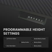 GTRACING Adjustable Height RGB Electric Sit or Stand Computer Desk with LED Lights, Black