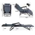 thumbnail image 5 of Qifang Portable Folding Reclining Lounge Chair, Durable Steel Frame Camping Chair for Patio Beach Camping，Gray, 5 of 13
