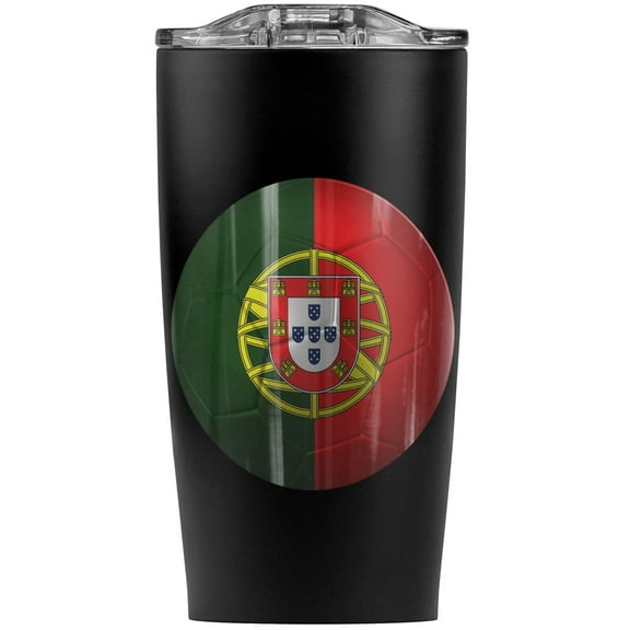 Portugal Soccer Ball Futbol Football Stainless Steel 20 oz Travel Tumbler, Vacuum Insulated & Double Wall with Leakproof Sliding Lid | Great for Coffee/Hot Drinks and Cold Beverages