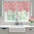 thumbnail image 5 of Tie Up Curtains for Windows Moroccan Texture Valance Adjustable Balloon Curtain Retro Peach Pink Linen Tie Up Shades for Kitchen Living Room Bedroom Privacy Curtain Drape 34x45 Inch, 5 of 9