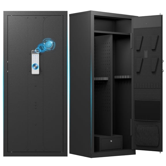 Sapital 20-24 Biometric Gun Safe for Rifles and Pistols, Heavy Duty Safe with Fingerprint Lock and LED Light