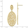 thumbnail image 2 of 14K Yellow Gold Oval Dangle Earrings, 2 of 2