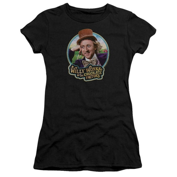 Willy Wonka And The Chocolate Factory ItS/Scrumdiddlyumptious S/S Junior Women's T-Shirt Sheer Black