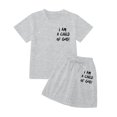 thumbnail image 4 of Utlike Girls Clothing Set Fashion Letter Print Casual Loose Short Sleeve Suit Lightweight Casual Outfits Size 5 Years-, 4 of 7