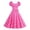 Hot Pink, variant on Women Dresses Puff Short Sleeve V Neck Polka Dot Printed Zipper Vintage Party Dress for Women Beige S