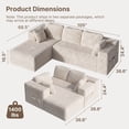 thumbnail image 5 of Asofer Oversized Modular Sectional Sofa, L Shaped Cloud Sleeper Couches for Living Room, No Assembly Required, Left Facing Chaise, Beige, 5 of 8