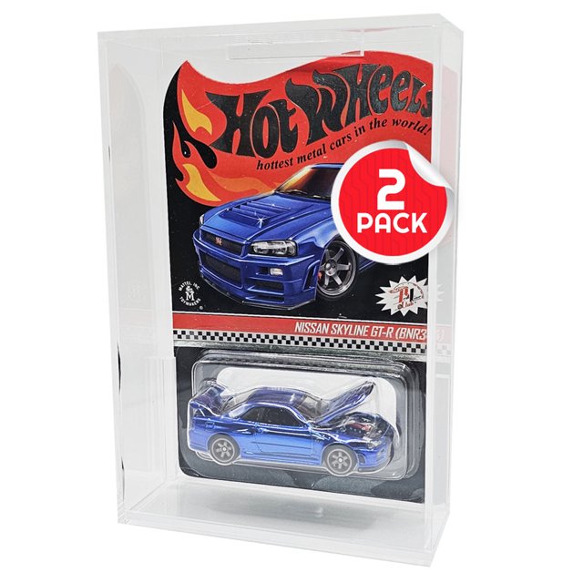 2x EVORETRO Hot Wheels Mainline Vitrines en Acrylique – Housses Empilables Transparentes et Résistantes aux Rayures pour Mettre en Valeur des Objets de Collection Moulés sous Pression