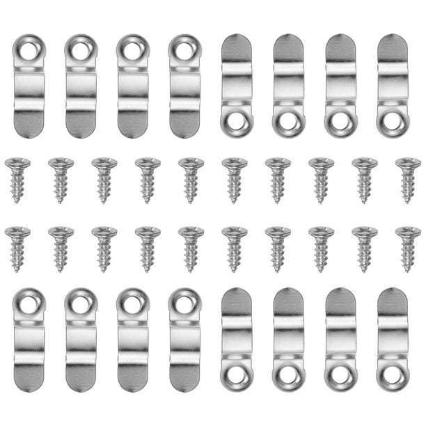 Uxcell 100Pcs Sujetadores de Botones Giratorios para Marcos de Fotos 100Pcs Tornillos Clip de Respaldo para Colgar Imágenes, Plateado