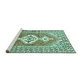 thumbnail image 2 of Ahgly Company Machine Washable Indoor Rectangle Persian Turquoise Blue Traditional Area Rugs, 6' x 9', 2 of 4