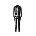 thumbnail image 3 of KOMOO Women Halloween Skeleton Bodysuit Long Sleeve Bodycon 3D Skeleton Skinny Jumpsuit Bone Skull Cosplay Catsuit, 3 of 5