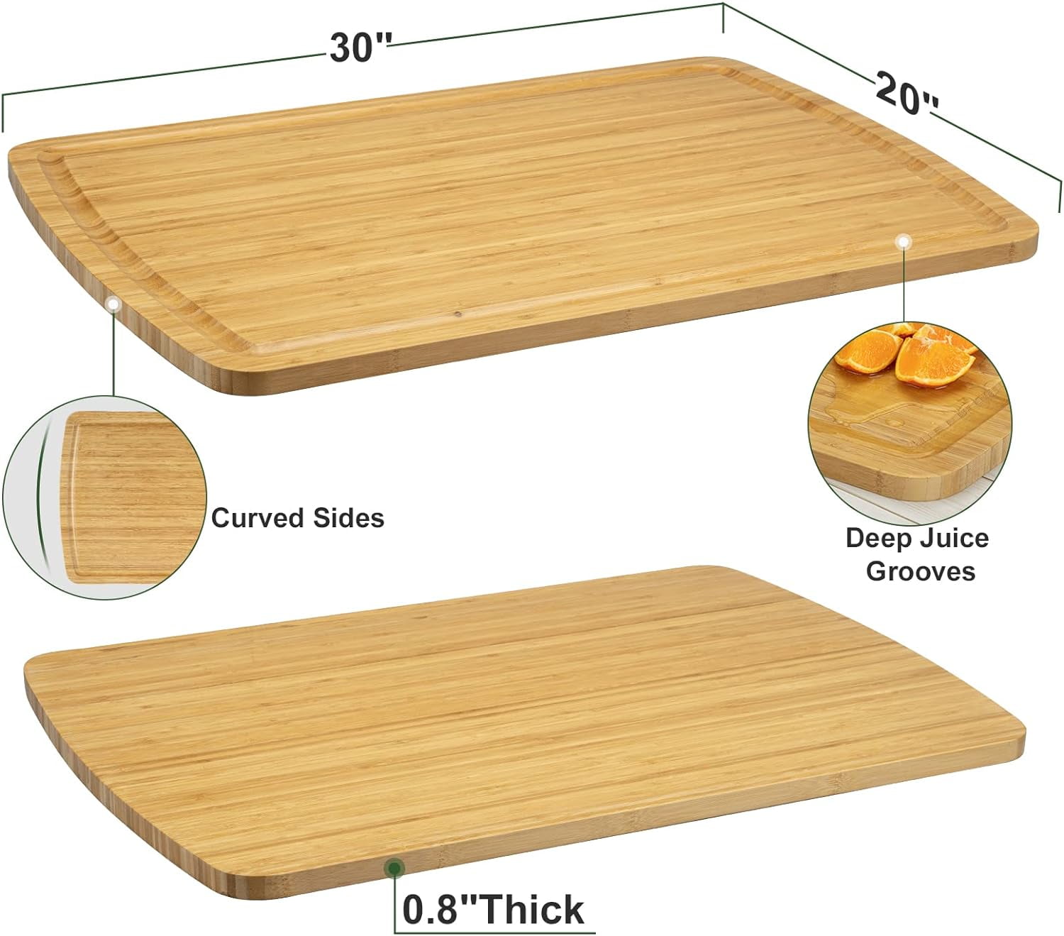 Extra Large Cutting Boards , 30 x 20 Extra Large Bamboo Cutting Board with Juice Groove, Stove Top Cover, Wood Cutting Boards