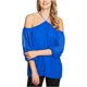 thumbnail image 1 of 1.STATE Blusa de punto transparente para mujer, azul, grande 1.STATE  Tejer, 1 of 1