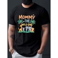 thumbnail image 1 of T-Shirt Décontracté à Manches Courtes pour Homme - T-Shirt Graphique à Imprimé Animal « MOMMY OF THE WILD », Noir Coupe Régulière Col Rond, Respirant, 1 of 5