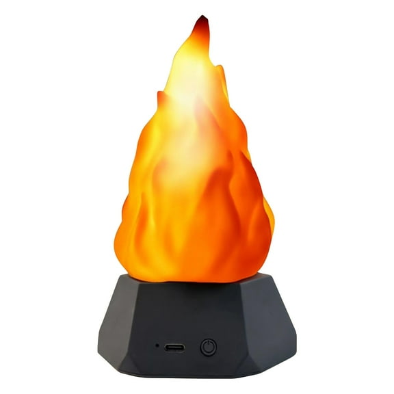 BinKFF Fake Fire Lamp, USB Rechargeable Flameless Candles with Flickering Flame, 3-Mode LED Flame Light for Outdoor Camping Holiday Halloween Christmas Thanksgiving Table Yard Decorations