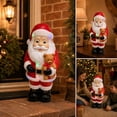 thumbnail image 6 of Clearance! Christmas Decorations, Lighted Santa Claus Resin Figurine Holding Teddy Bear, Color LED Holiday Statue for Tabletop Mantel Covered Porch Home Christmas Gift,7.87", 6 of 6
