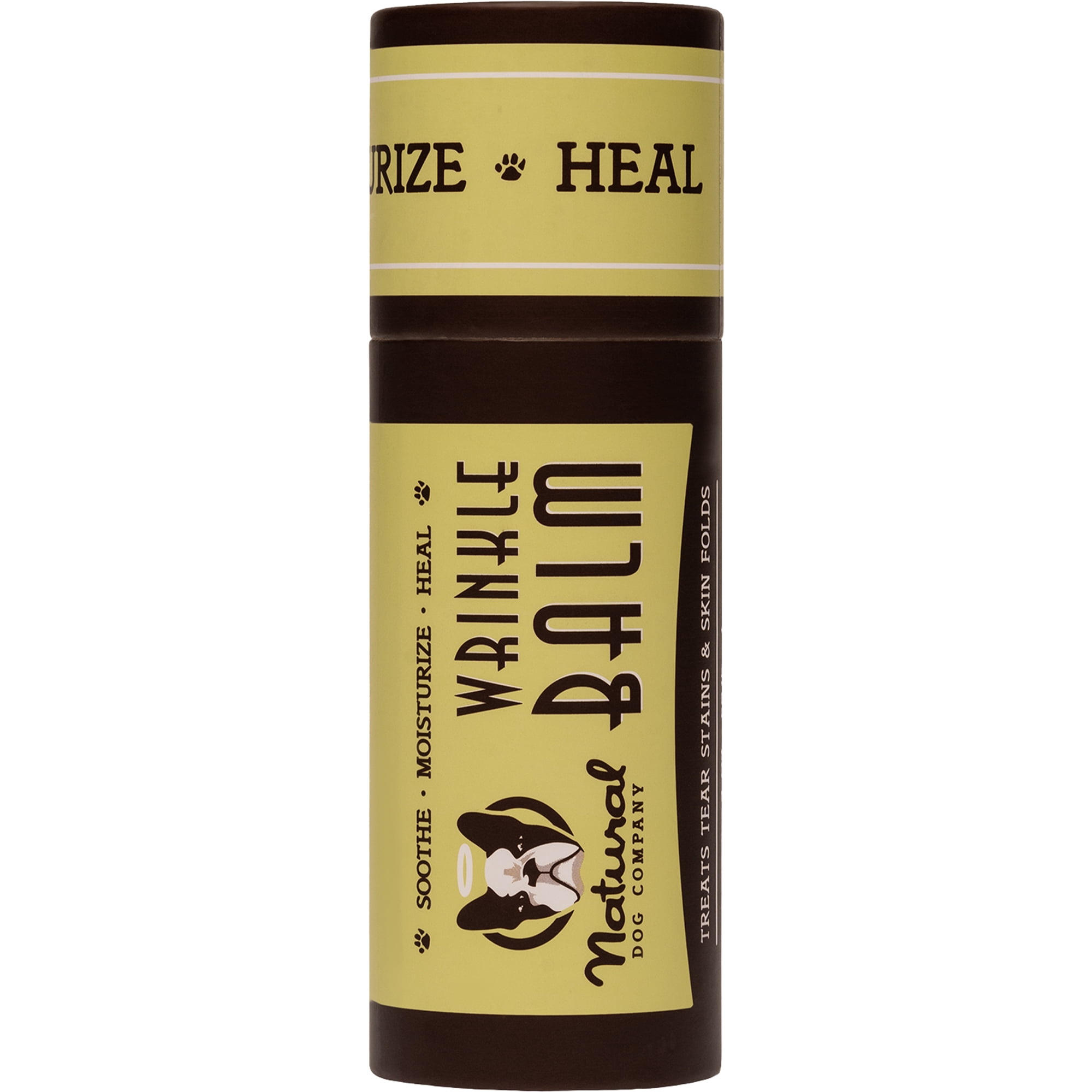 Natural Dog Company Wrinkle Balm, Cleans Dog Wrinkles and Tear Stains, 2 oz Stick