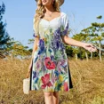 thumbnail image 4 of Vestido sin mangas de acuarela con flores de primavera, vestido de verano para mujer, vestidos para mujer, vestido, 4 of 7