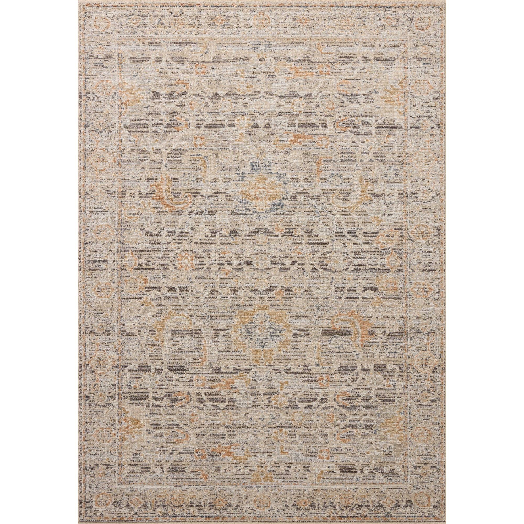 Loloi Milena Charcoal / Apricot 5'-2" x 7'-6" Area Rug