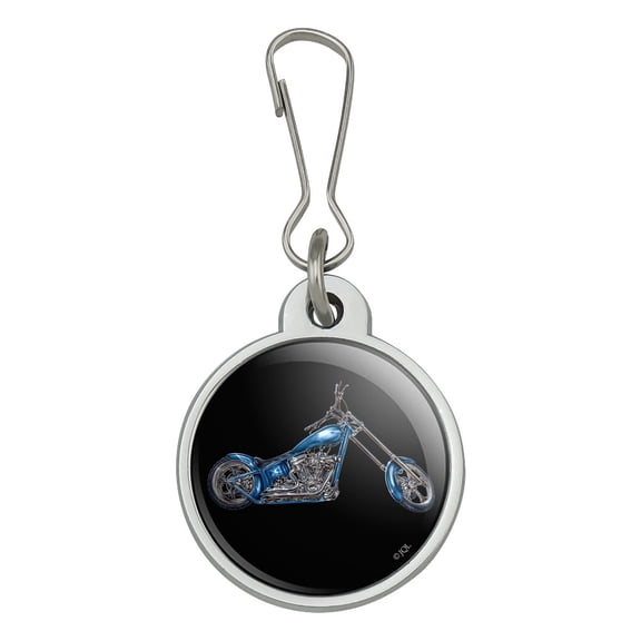 Chopper Motorcycle Blue Eagle Bike Jacket Handbag Purse Luggage Backpack Zipper Pull Charm