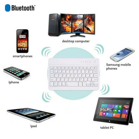 Bluetooth Keyboard, 7＂ Universal Wireless Bluetooth Keyboard Ultra Slim for Apple iOS iPad Pro, mini 4, iPhone X/8/7Plus/6, Android Tablets (Galaxy Tab), Windows