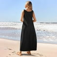 thumbnail image 4 of qolati Summer Dresses for Women 2025 Casual Sleeveless Maxi Sundress Beach Vacation Loose Fit Tank Top Aline Flowy Long Dresses Pockets, 4 of 8