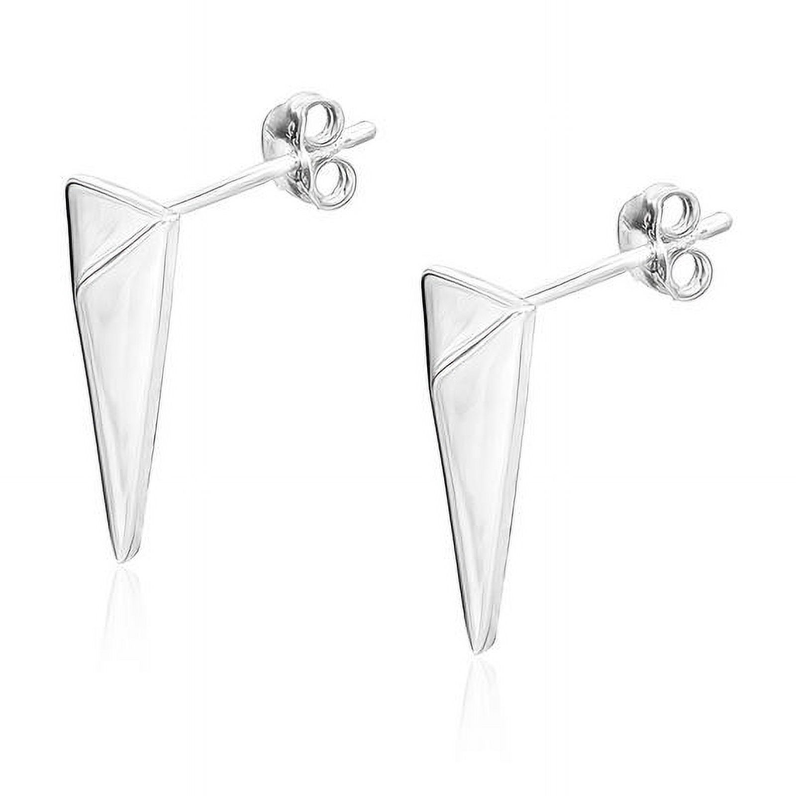 STERLING SILVER ELONGATED PYRAMID POST EARRINGS