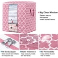 thumbnail image 3 of WISELIFE Storage Bags [3 Pack/100L] Large Blanket Clothes Organization and Storage Containers for Comforters,Bedding, Foldable Organizer with Reinforced Handle, Clear Window, Sturdy Zippers,Gray, 3 of 7