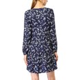thumbnail image 3 of INSPIRE CHIC Robe Décontractée à Manches Longues et Col en V à Fleurs pour Femmes avec Taille Cintrée, 3 of 6