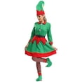 thumbnail image 3 of Zaldita Women's 6 Piece Christmas Santa Dress Suit Deluxe Outfit Set Holiday Dress Up Green 3XL, 3 of 7