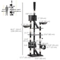 thumbnail image 2 of Large Cat Tree with Condo & Scratching Post - 94"-102" Multi-Level Activity Center in Dark Grey for Living Room or Bedroom - Adjustable Height & Durable Design, 2 of 7