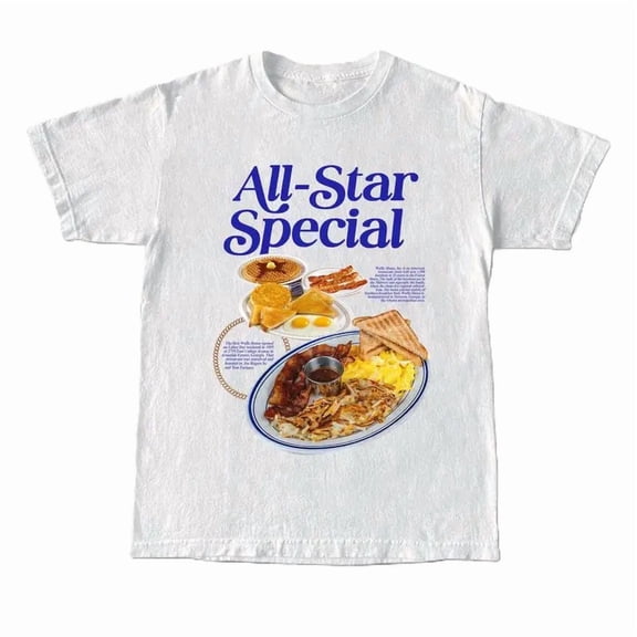 All-Star Special Breakfast T-Shirt, Unisex Graphic T-shirt, Vintage 90s style top clothing, Unisex graphic Streetwear shirt