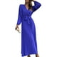 thumbnail image 4 of Ropa de mujer, Vestido largo de mujer Vestido plisado en V Vestido largo de mujer Operación suave, 4 of 6