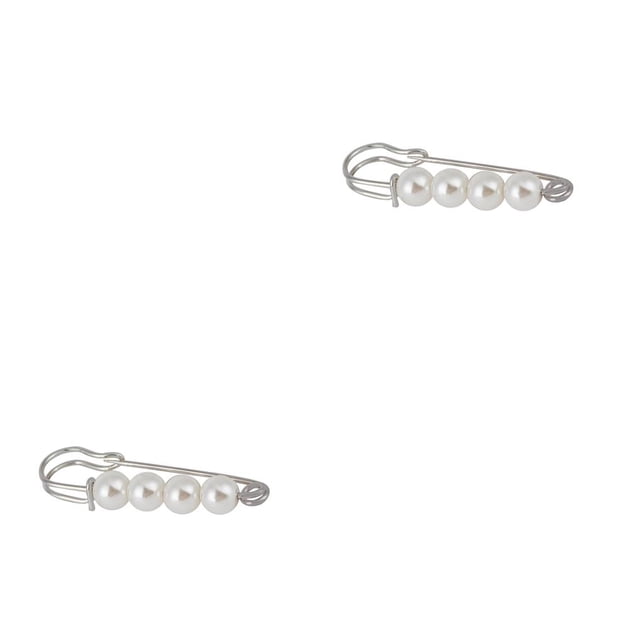 Qarigey 3 piezas de broche de perlas, alfileres de perlas de imitación, conjunto de broche de moda, alfiler de chal grande, joyería para Blanco 2piezas