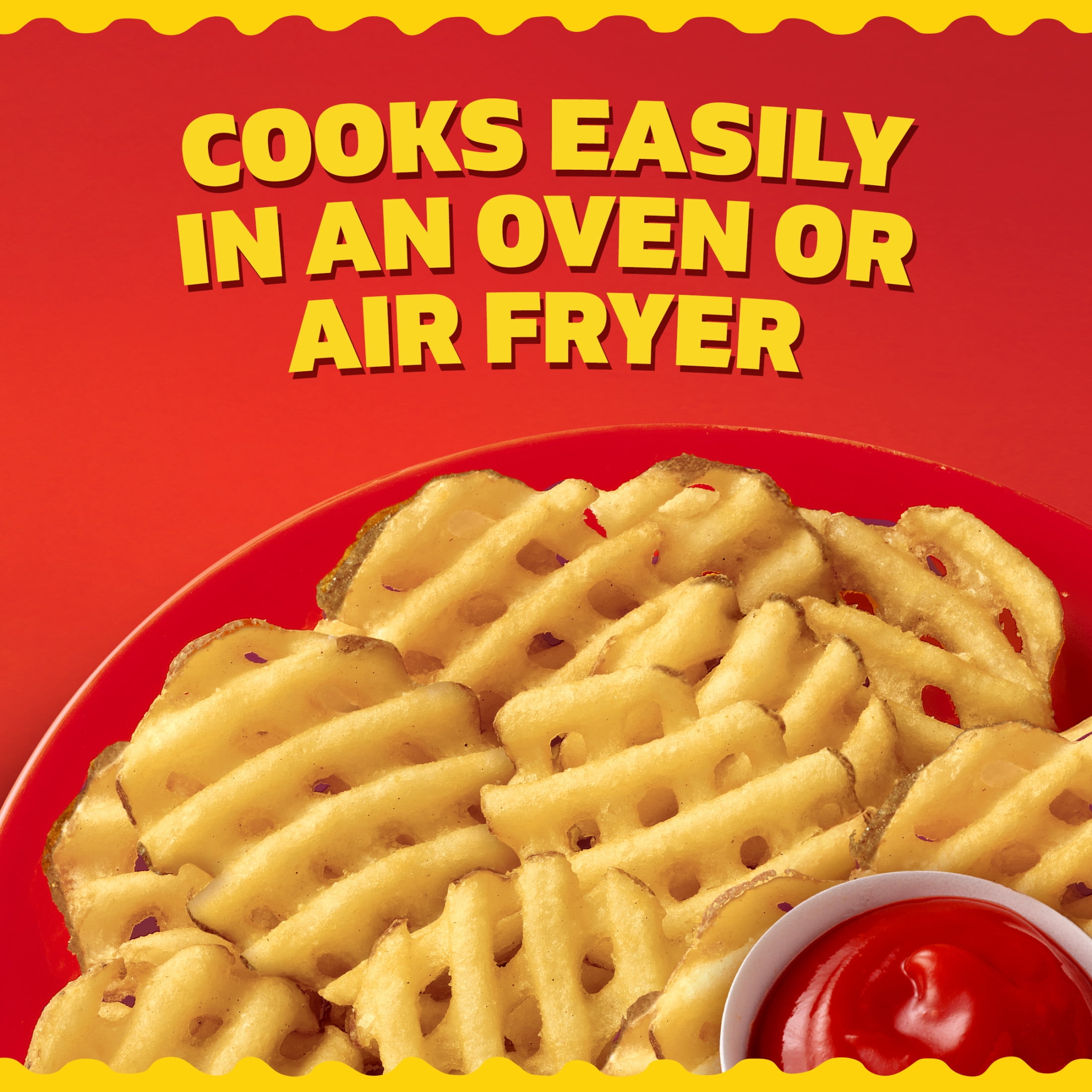 Ore-Ida Golden Waffle French Fries Fried Frozen Potatoes, 22 oz Bag