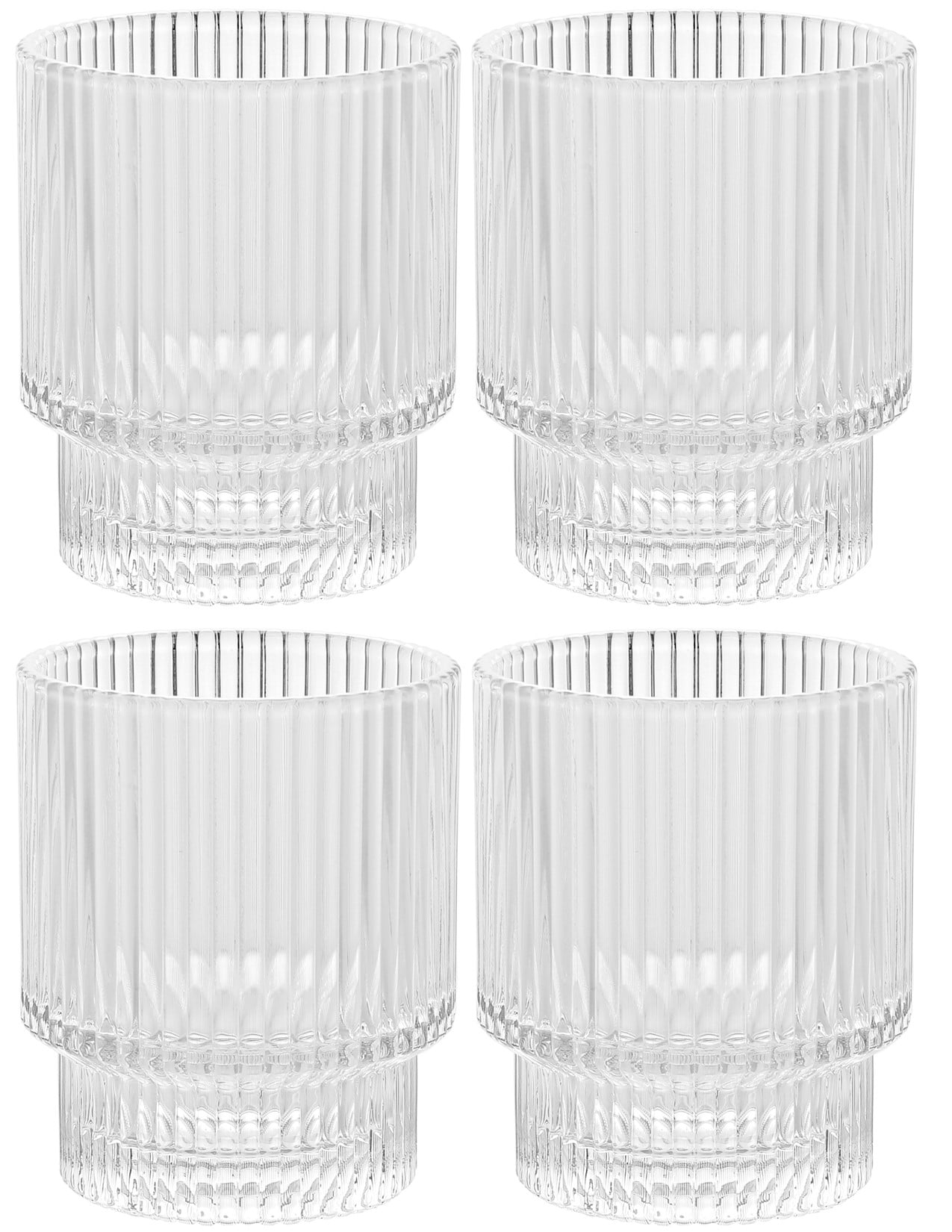 Vintage Art Deco Fluted Drinking Glasses 9 oz Modern Kitchen