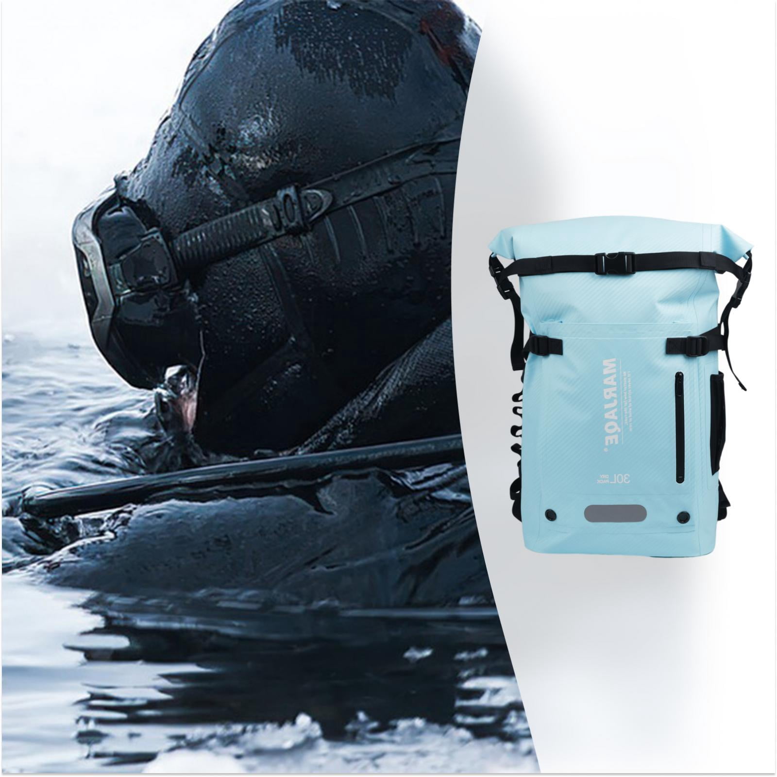 figatia 30 Liters Swimming Backpack Dry Bag for Snorkeling Rafting Multi Compartment Blue