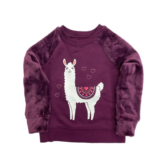 Jumping Beans Girls Softest Fleece Purple Llama Sweatshirt Top 4