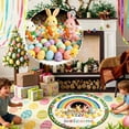 thumbnail image 6 of YaoZQ Non Small Round Easter Mat 16 inch Polyester Rabbit Print Floor Rug for Indoor Entryway Spring Festive Decoration, 6 of 9