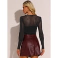 thumbnail image 3 of DARING DIVA Lantern Sleeve Concert Mesh Body Suits Tops XS Black, 3 of 6