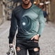 thumbnail image 1 of Blusas y camisas de manga larga con cuello redondo para hombre, blusa informal de manga larga con cuello redondo y estampado de rayas, blusa de poliéster para hombre, 1 of 5