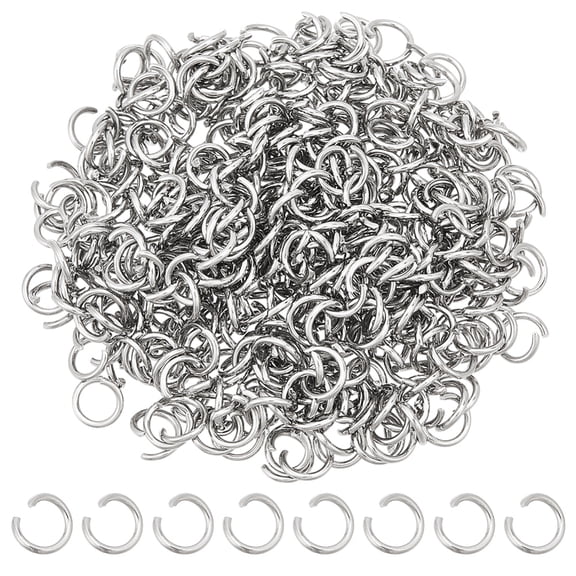 400Pcs Stainless Steel Open Jump Rings 7mm Tiny Metal Rings Round Ring Connectors DIY